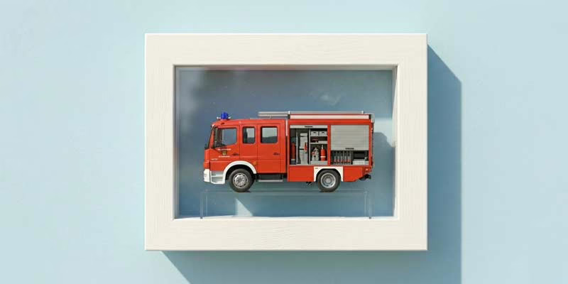 kisautó bekeretezve, keretezett matchbox