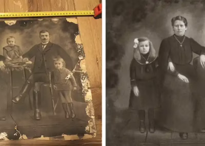 Digitális kép retusálás átdolgozás előtte utána kép család