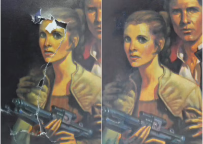 papír restaurálás előtte-utána lila-han solo