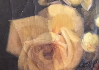 festmény restaurálás előtte utána rózsa