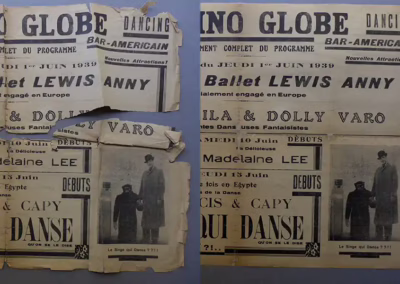 papír restaurálás előtte-utána régi globe újság