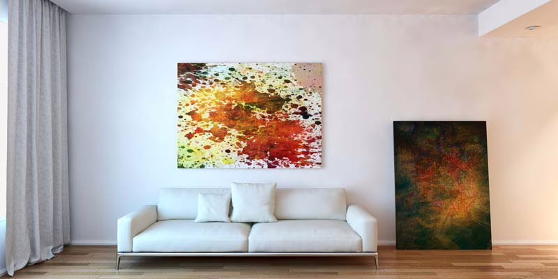 nyomtatott vászonkép a falon